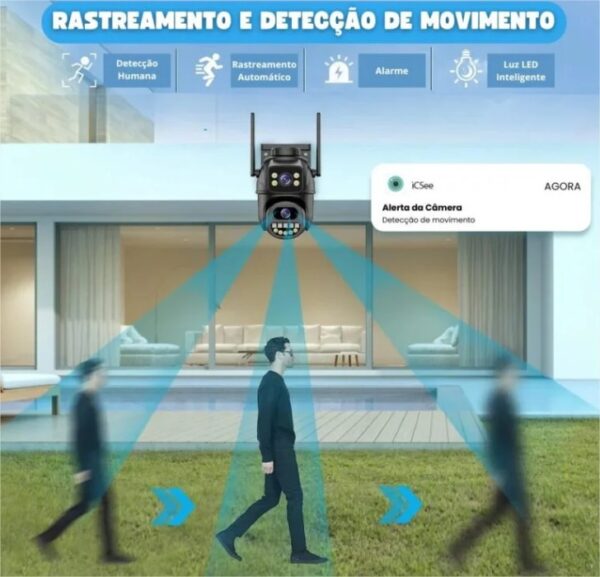 Câmera Wi-Fi Segurança Externa 2 em 1 À Prova D’água IP66 Visão Noturna - Image 6